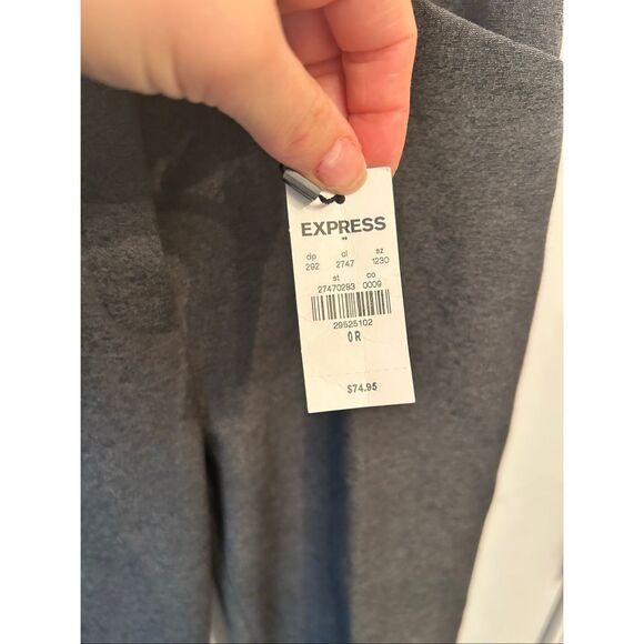 Express skinny high-rise grey machine washable work pants stretchy size 0 R NWT - Picture 3 of 7
